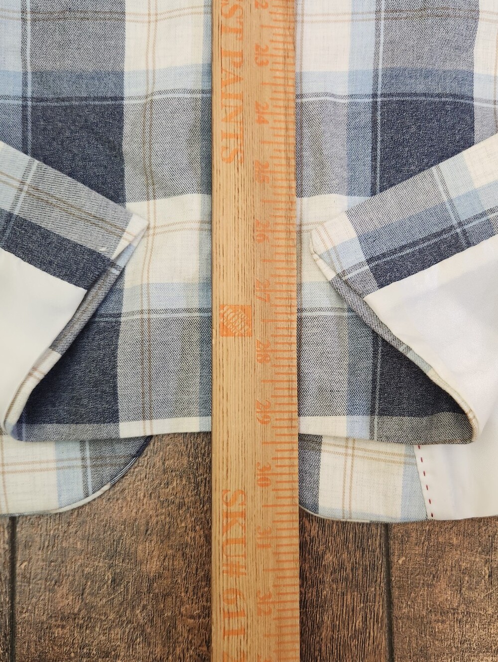 Tommy Hilfiger Blazer Mens 44R Blue Plaid Cotton Sport Coat Jacket Unstructured - Picture 10 of 10